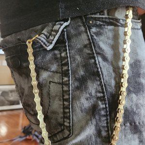 Gold Biker Wallet Chain Stainless Steel Chain Heavy Duty Leash 24" Long Men's